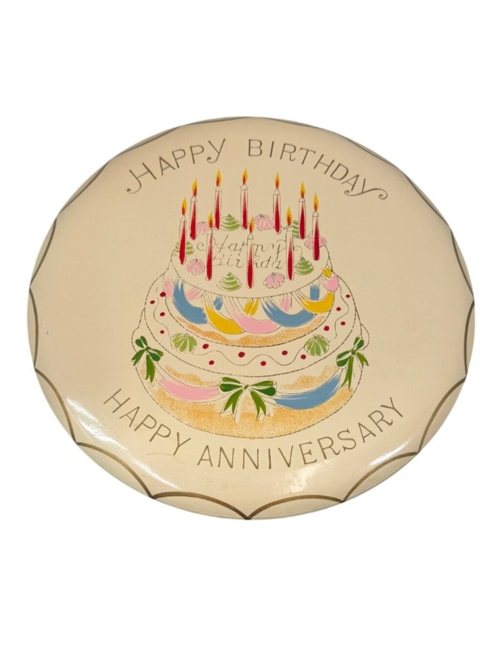 Vintage 1960's Musical revolving birthday cake and anniversary stand